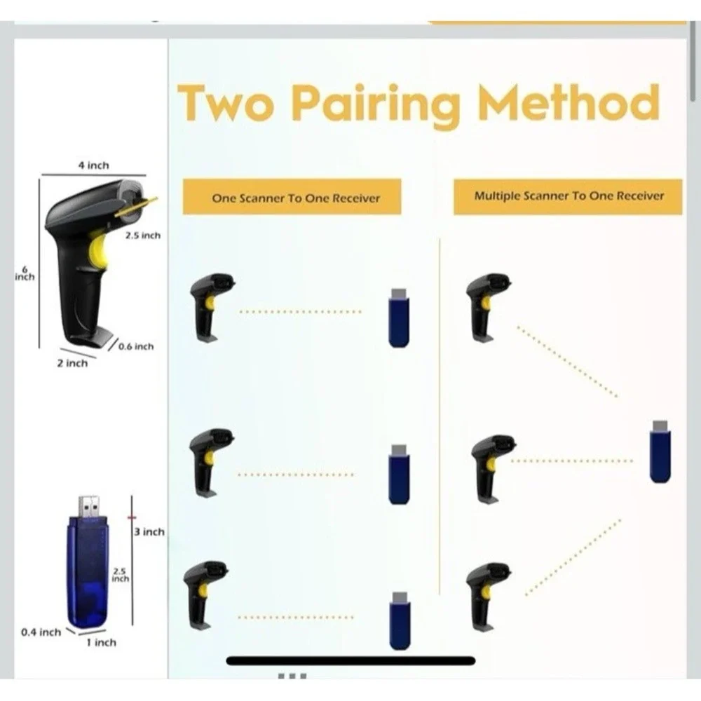 Wireless Barcode Scanner -‎ NADAMOO - Model Bur3003 - Preowned
